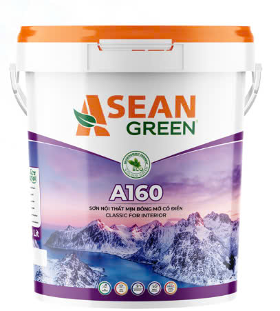 Sơn mịn nội thất bóng mờ cổ điển ASEAN GREEN - A160