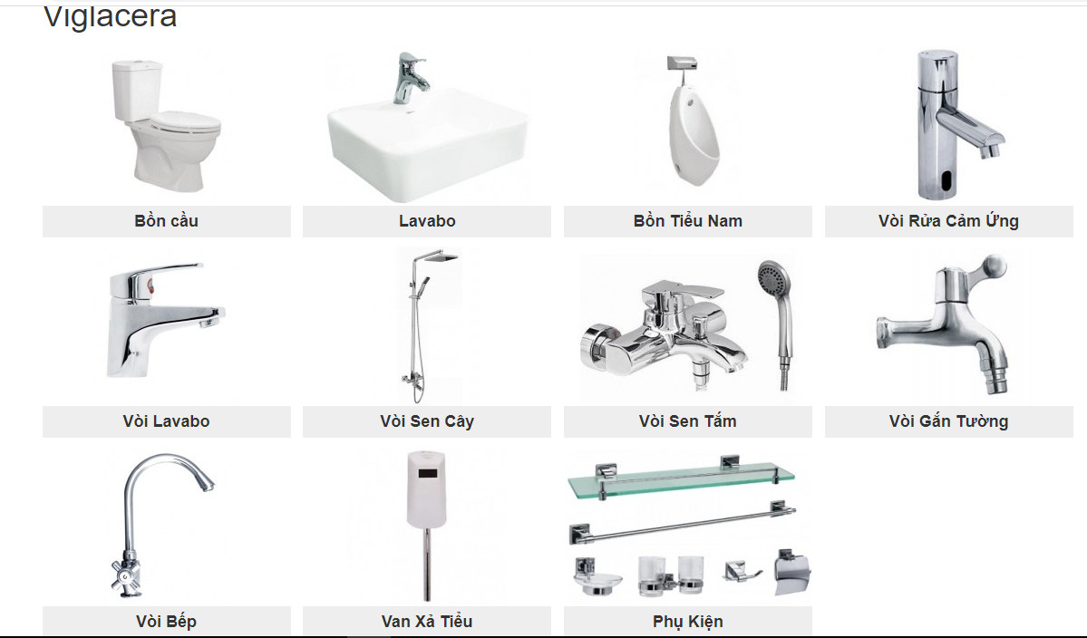 ĐẠI LÝ THIẾT BỊ VỆ SINH VIGLACERA CHÍNH HÃNG TẠI TÂN PHÚ