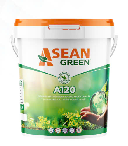 Sơn ASEAN Green A120 – Sơn Siêu Bóng Nội Thất Kháng Khuẩn Cao Cấp