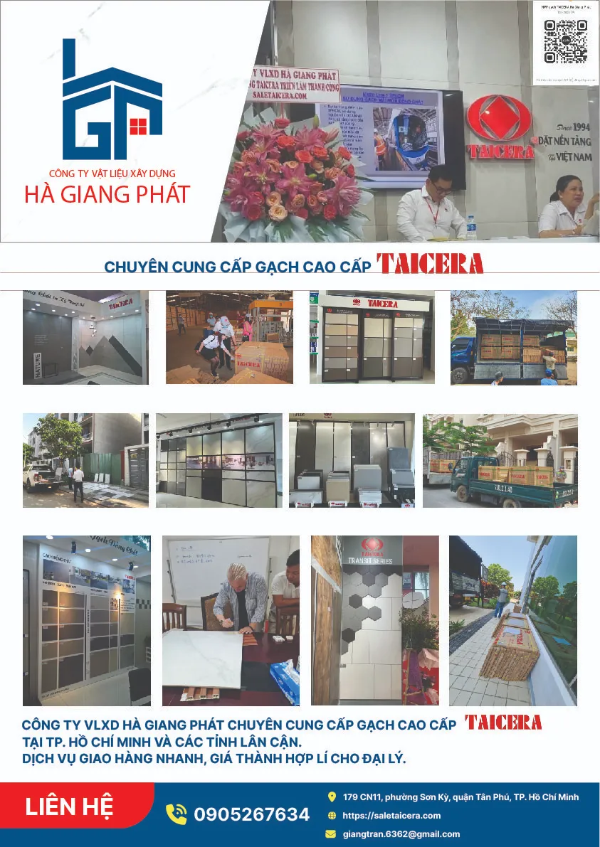 Gạch 1mx1m Taicera - Sản phẩm chất lượng từ thương hiệu Đài Loan tại Việt Nam