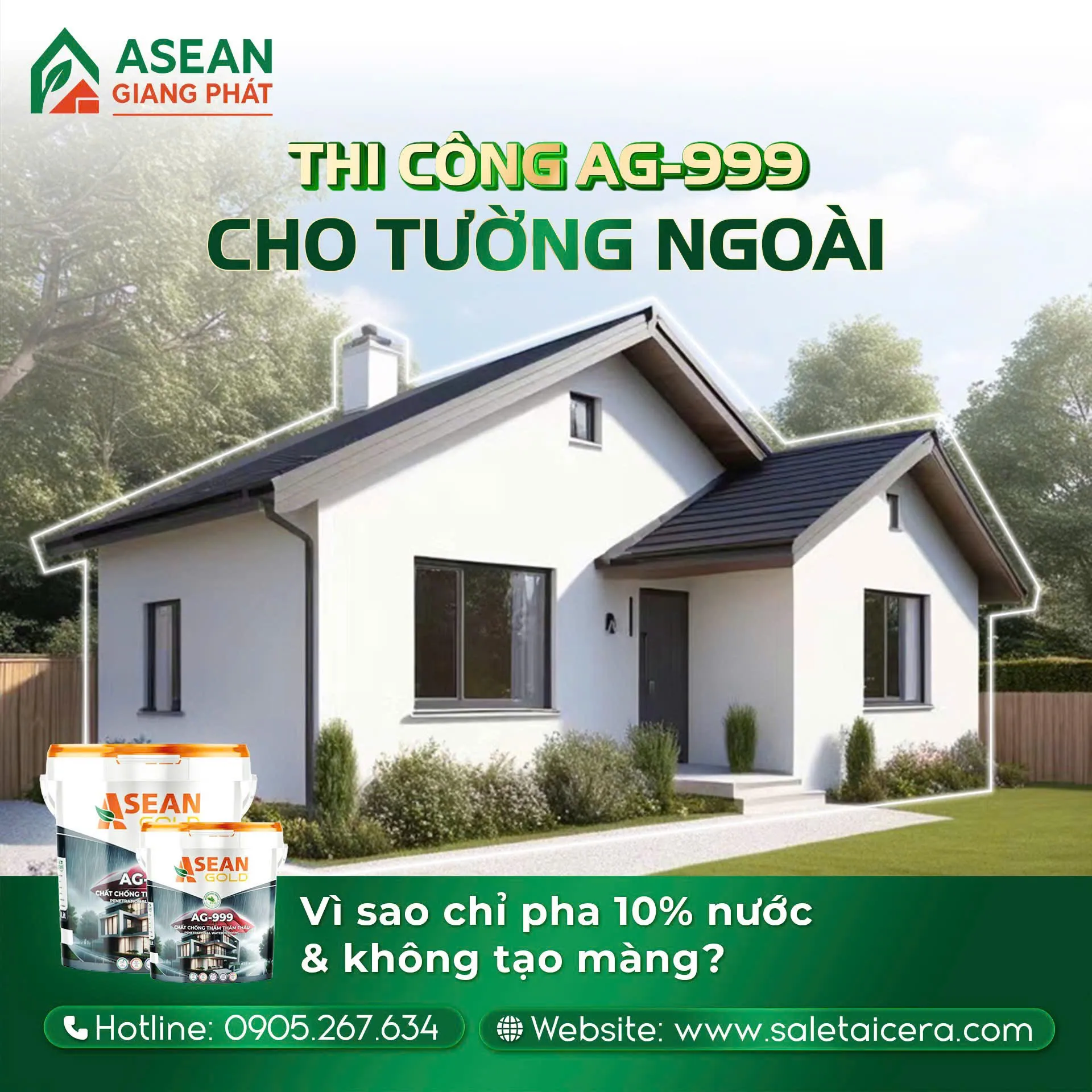 Chống Thấm Tường Ngoài Trước Khi Sơn Nước – Giải Pháp Không Bong Tróc, Ố Vàng Với AG999