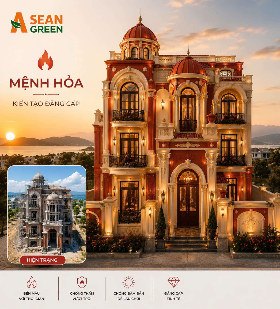 Biệt Thự Mệnh Hỏa 2026–2027: Khi Sơn ASEAN Green Và AG999 Kiến Tạo Chuẩn Sống Modern Luxury