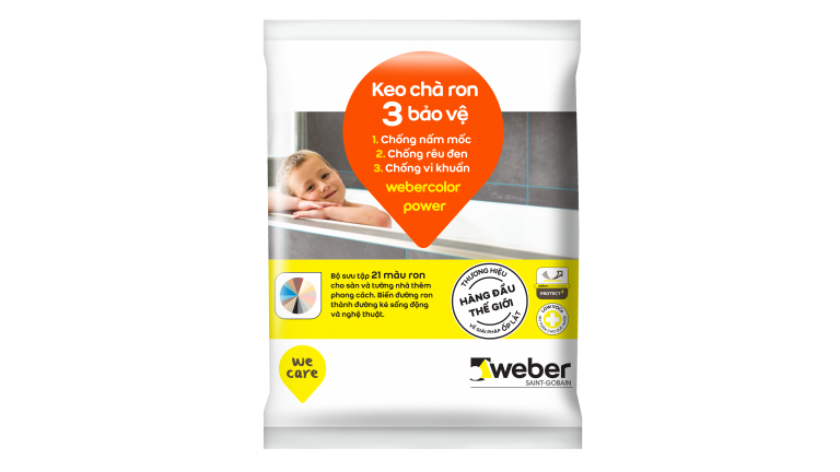 webercolor power: Keo chà ron 3 BẢO VỆ: Chống nấm mốc, rêu đen và vi khuẩn