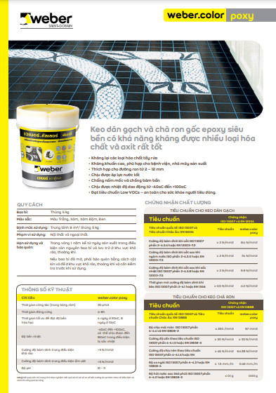 Keo dán gạch Weber color Poxy