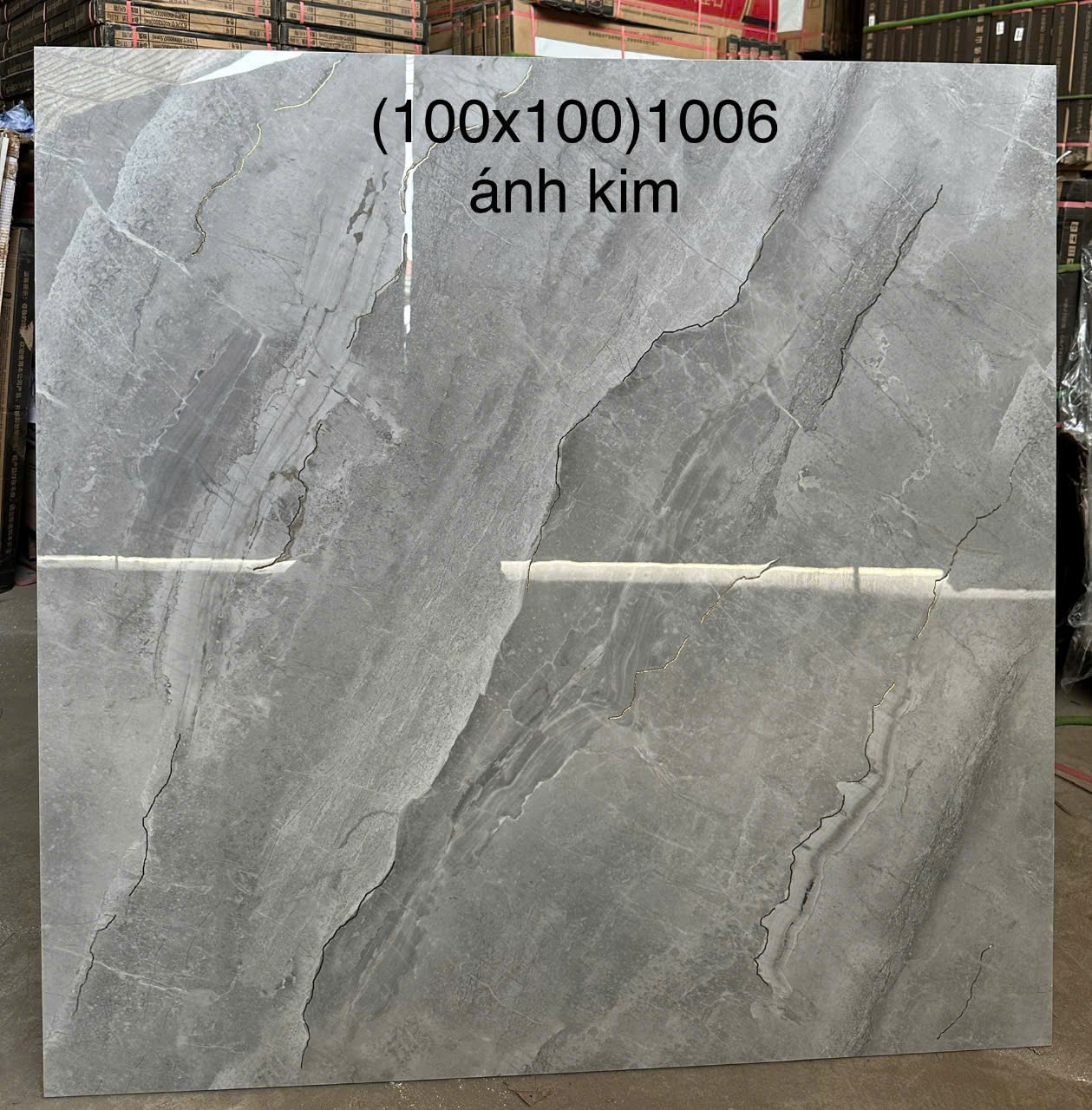 GẠCH 1000X1000 ÁNH KIM XÁM VÂN ĐÁ 1006