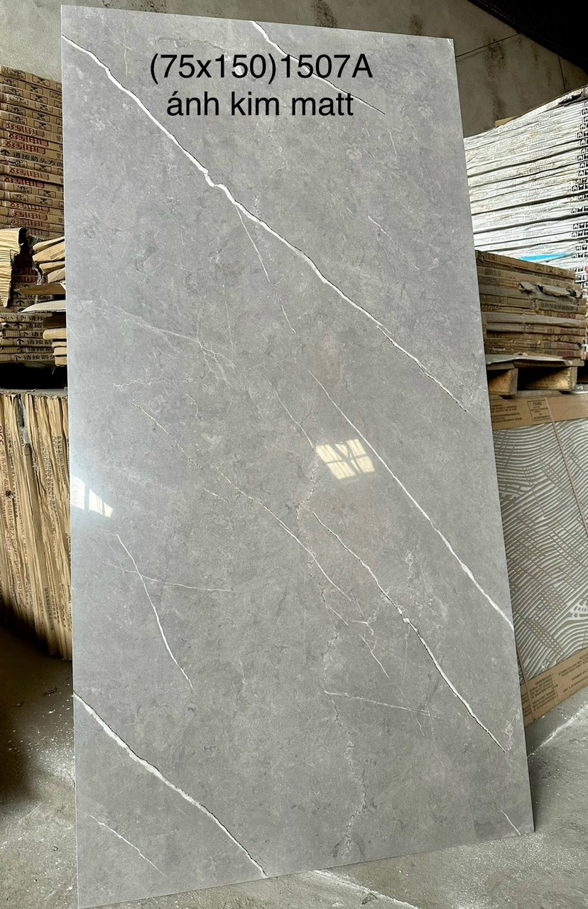 Gạch 750x1500 Khắc Kim Xám Đậm